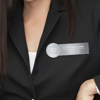 Nome de etiqueta de Funcionário Elegante Metálico