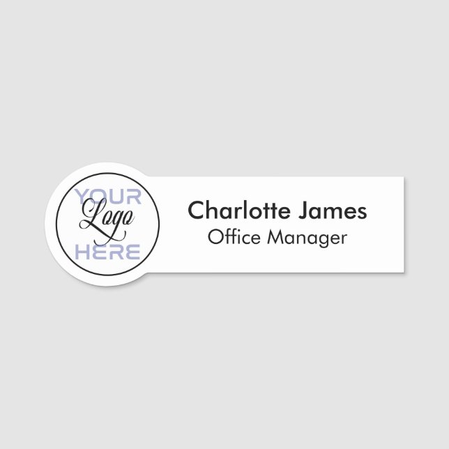 Nome de etiqueta de funcionários moderno simples p (Frente)