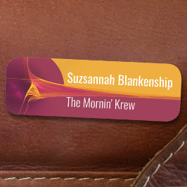 Nome de etiqueta de Fundo Streak Burgundy Laranja