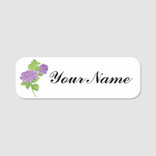 Nome de etiqueta de Hydrangea roxa