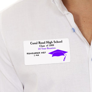 Nome de etiqueta de Papel Preto Roxo de Reunião de