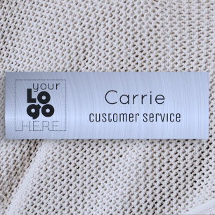 Nome de etiqueta de Prata Radial Bruto com Logotip