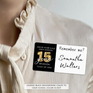 nome de etiqueta de Reunião de 15 Anos Lembre-se d