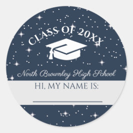 Nome de etiqueta de Reunião de Classe Azul