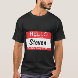 Nome de etiqueta de solteiro com T-Shirt