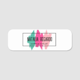 Nome de etiqueta de Traços Coloridos Modernos do P