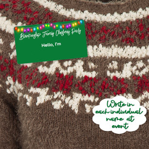 Nome de etiqueta de Vinheta das Luzes de Natal de