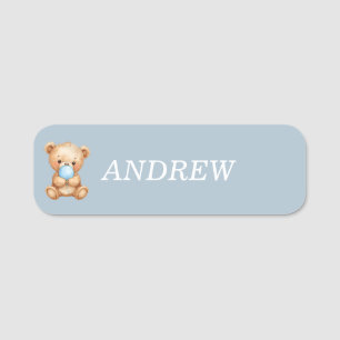 Nome de etiqueta do Urso Azul de Teddy Personaliza