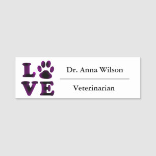Nome de etiqueta do veterinário do impressão da