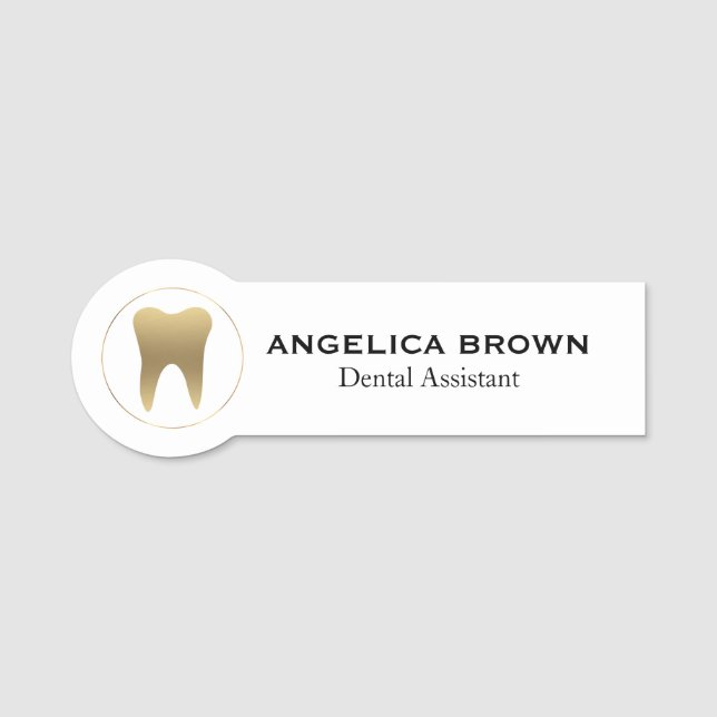Nome de etiqueta Dourado do Dental Assistant (Frente)