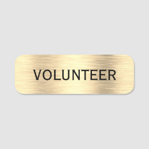 Nome de etiqueta Dourado E Preto Voluntário Elegan