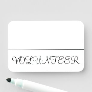 Nome de etiqueta Elegante "VOLUNTEER"