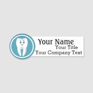 Nome de etiqueta Feliz Dentista Logotipo Personali