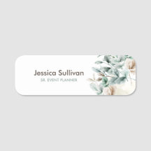 Nome de etiqueta floral de aquarela elegante