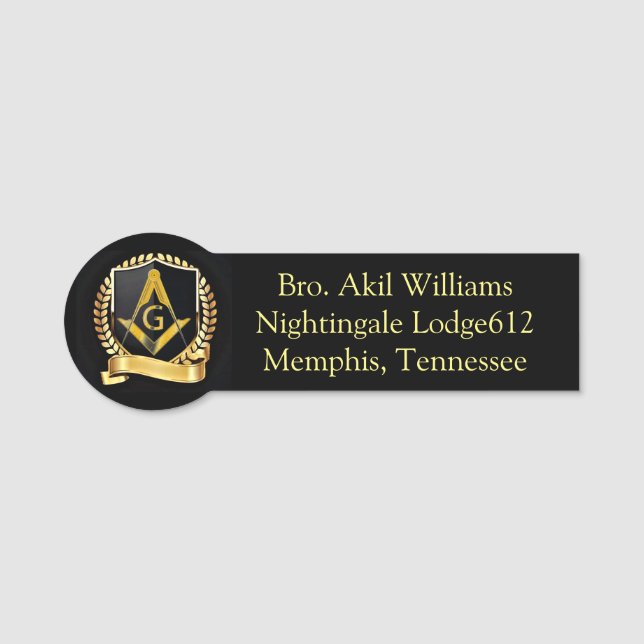 Nome de etiqueta Freemason (Frente)