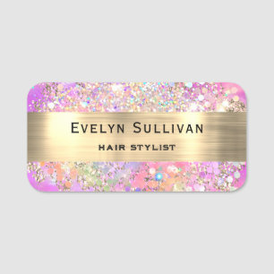Nome de etiqueta Leve Opal Faux Gold Foil Glitter