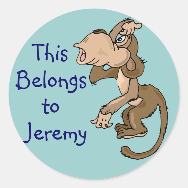 Nome de etiqueta Macaco Engraçado (Frente)