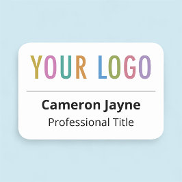 Nome de etiqueta magnético de funcionários com log