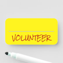 Nome de etiqueta moderno "VOLUNTEER"