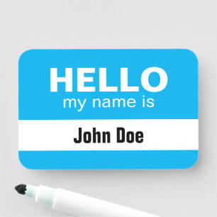 Nome de etiqueta Olá Meu Nome É - Azul