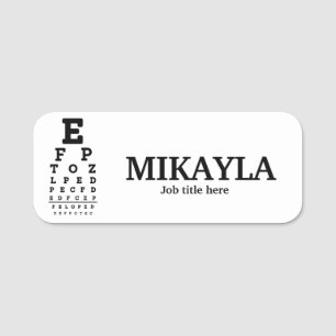 Nome de etiqueta Óptico Eyechart Divertido