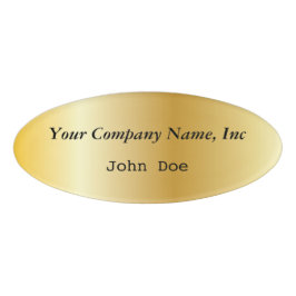 Nome de etiqueta oval Dourado do empregado