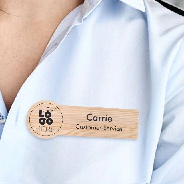 Nome de etiqueta para funcionários de madeira leve (Criador carregado)