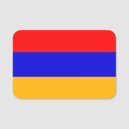 Nome de etiqueta Patriótico com a bandeira da Armê