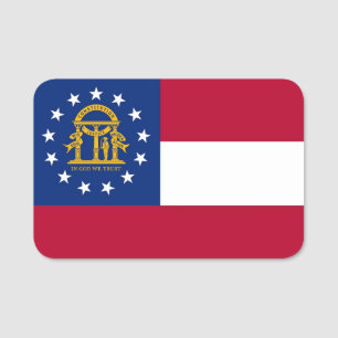 Nome de etiqueta patriótico com a bandeira de