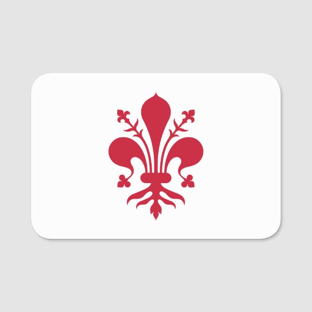 Nome de etiqueta Patriótico com a bandeira de Flor (Frente)