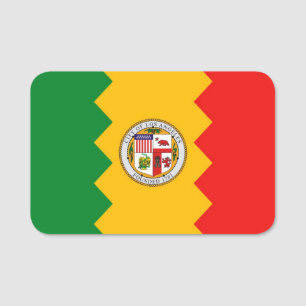 nome de etiqueta Patriótico com a bandeira de Los