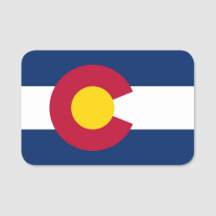 Nome de etiqueta Patriótico com a bandeira do Colo