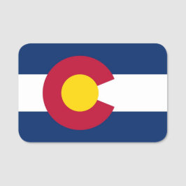 Nome de etiqueta Patriótico com a bandeira do Colo