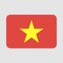 Nome de etiqueta Patriótico com a bandeira do Viet