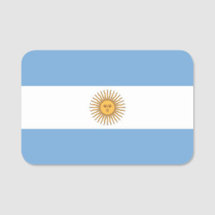 Nome de etiqueta Patriótico com bandeira da Argen