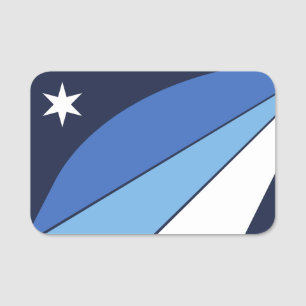 Nome de etiqueta Patriótico com bandeira da Cidade