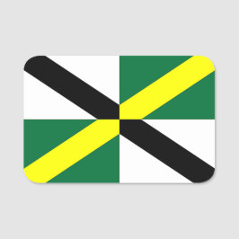 Nome de etiqueta Patriótico com bandeira da Cidade