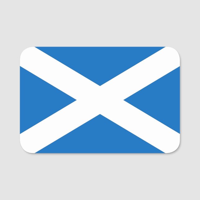 Nome de etiqueta Patriótico com bandeira da Escóci (Frente)