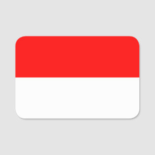 Nome de etiqueta Patriótico com bandeira da Indoné