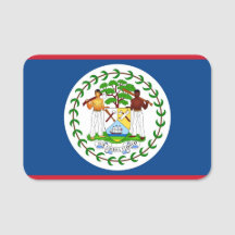 Nome de etiqueta Patriótico com bandeira de Belize
