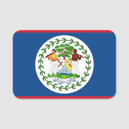 Nome de etiqueta Patriótico com bandeira de Belize