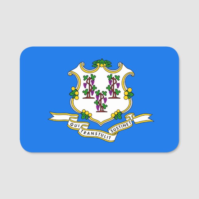 Nome de etiqueta Patriótico com bandeira de Connec (Frente)