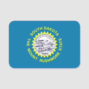 nome de etiqueta Patriótico com bandeira de Dakot