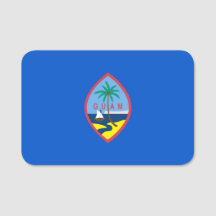 Nome de etiqueta Patriótico com bandeira de Guam,