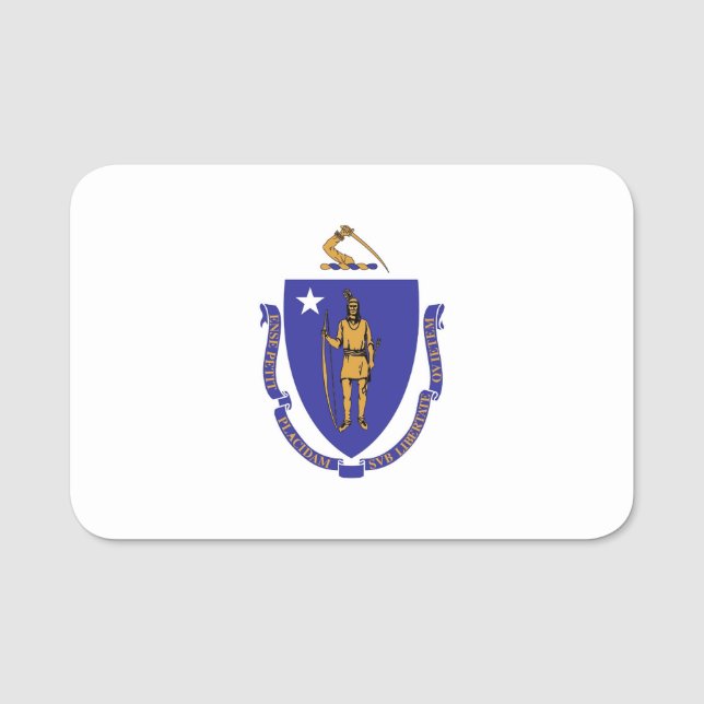 Nome de etiqueta Patriótico com bandeira de Massac (Frente)