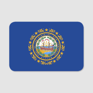 Nome de etiqueta Patriótico com bandeira de New H