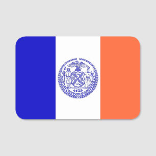 Nome de etiqueta patriótico com bandeira de Nova I