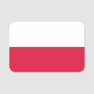 Nome de etiqueta patriótico com bandeira de Polô