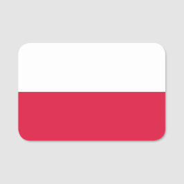 Nome de etiqueta patriótico com bandeira de Polôni