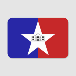 nome de etiqueta patriótico com bandeira de San A